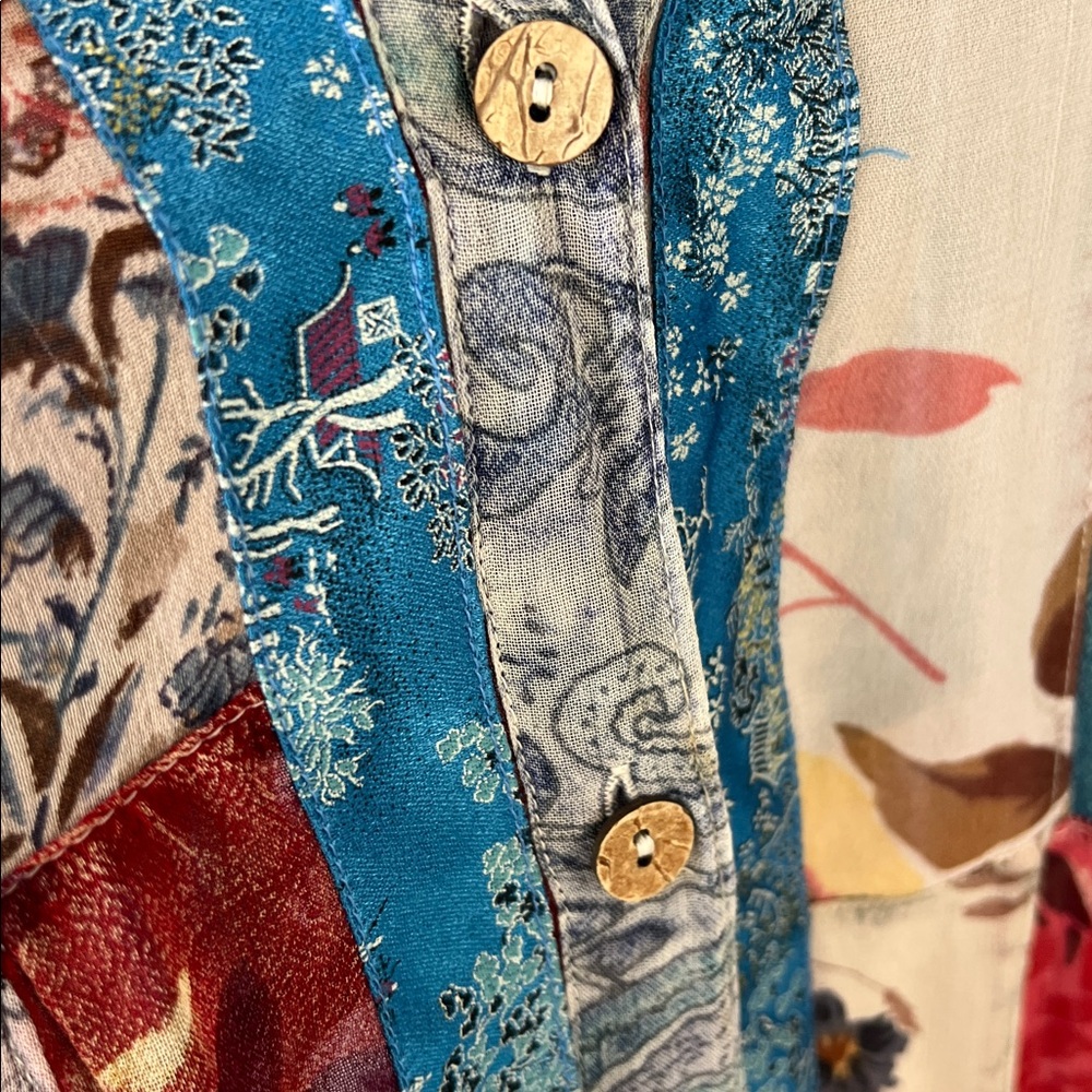 Vintage Sacred Threads M Patchwork Mixed Media Bo… - image 4